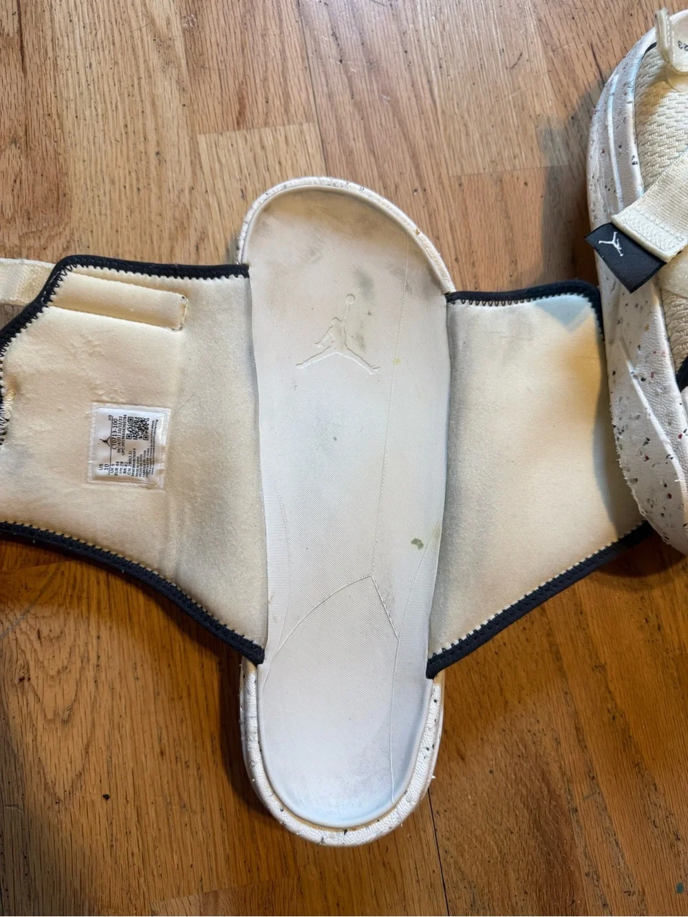 Jordan Cream and Black Adjustable Slide Sandals